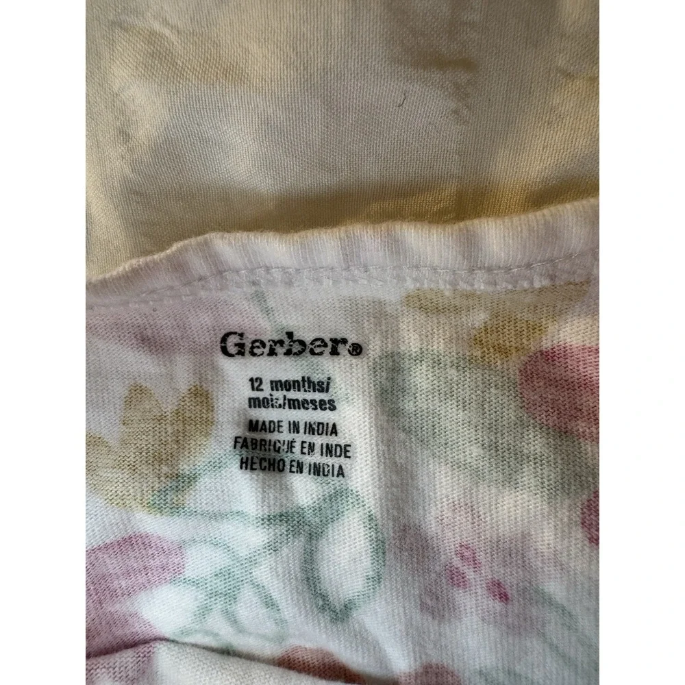 12 Month Bundle Gerber Flower Outfit With Bloomers, Chuck Handmade Stripped‎ Top